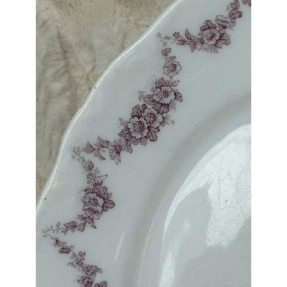 Antique 1890s John Maddock Sons Heumann Oval Platter Pink Color EUC VERY RARE - Picture 4 of 16